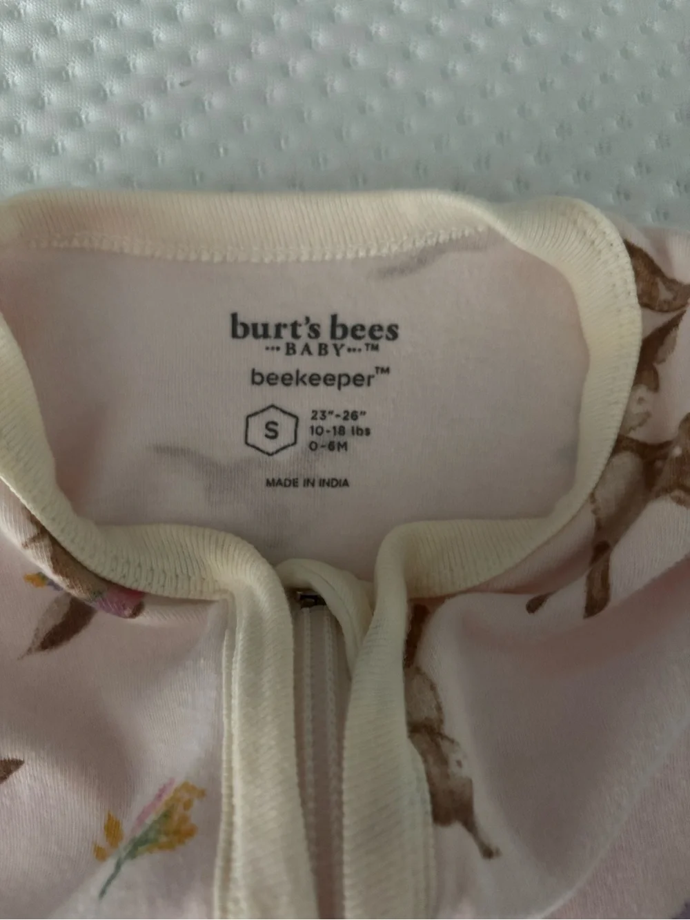 Burt's Bees Light Pink Doe Sleep Sack Size Small 0-6 M